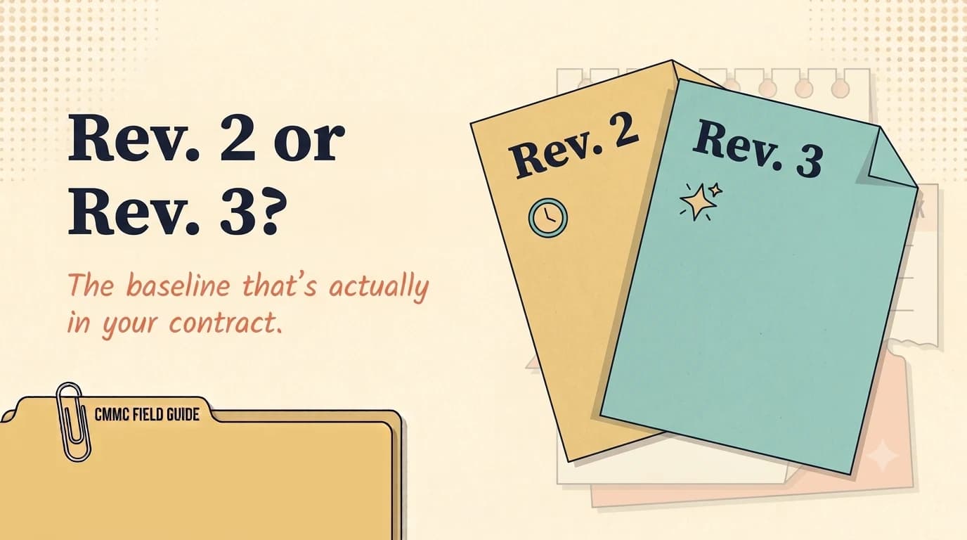 Illustration of two overlapping document pages labeled Rev. 2 and Rev. 3, fanned out like a hand of cards.
